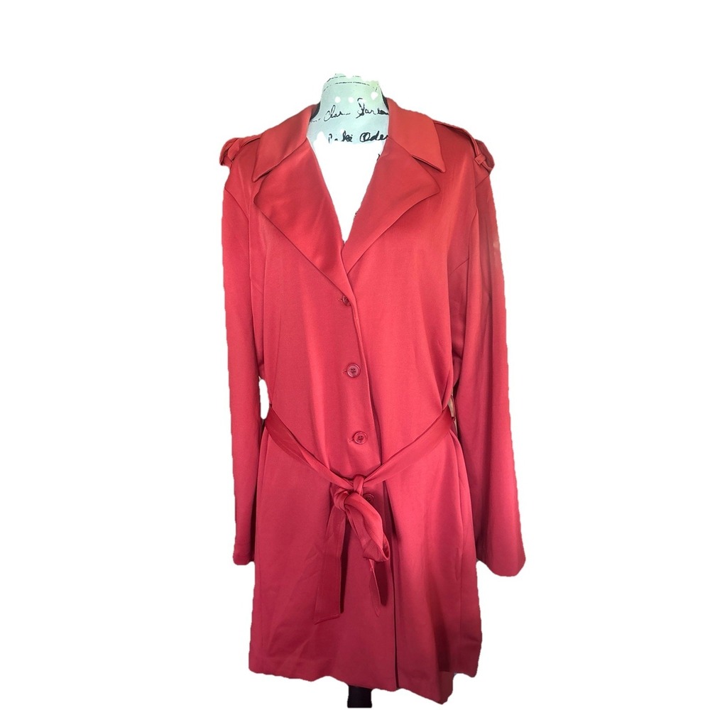 Kate & Mallory Shirt Dress Or Light Jacket Womens 3X Plus Orange Rust